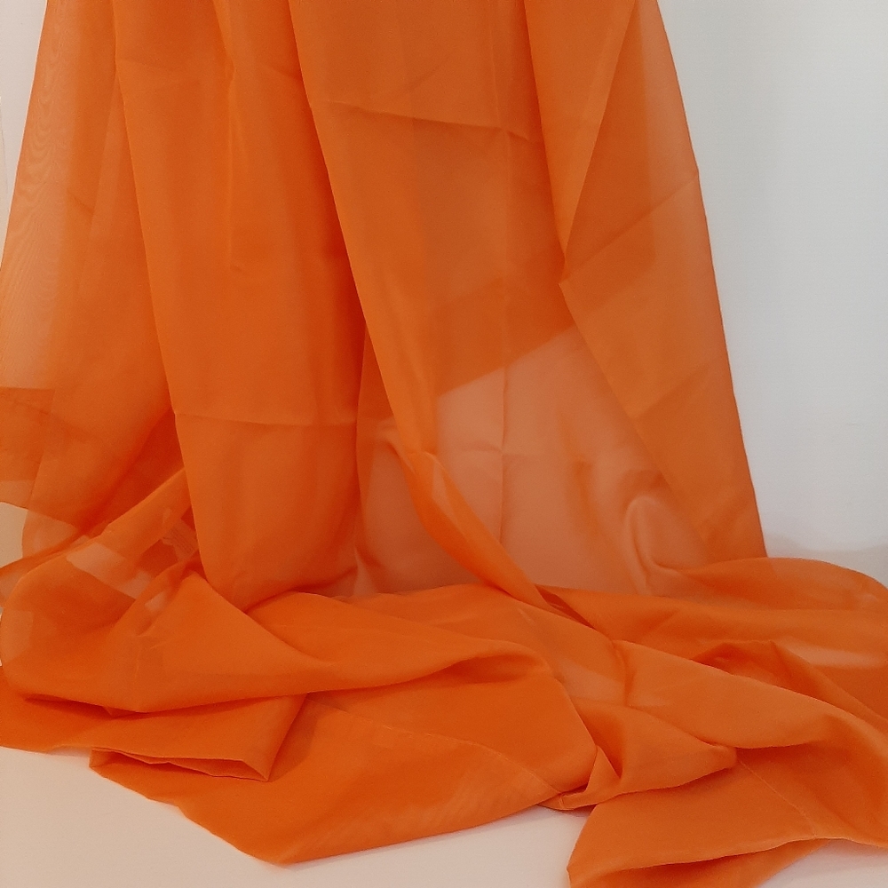 Rod Pocket Panels Sheer 59" x 84" Orange Panels (1 pair)